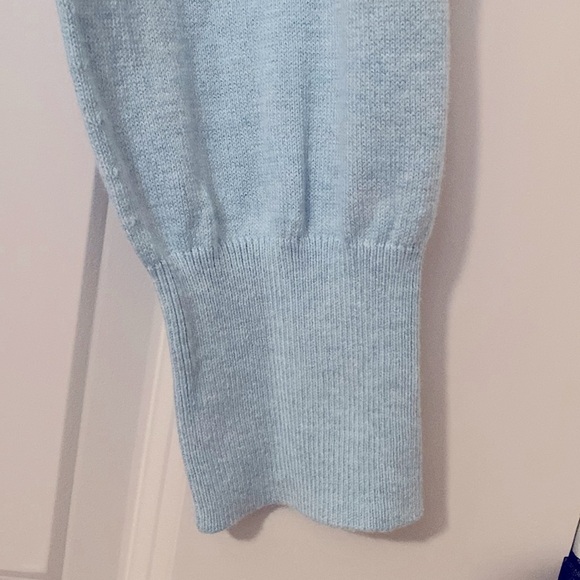 J. Jill Wrap Front Surplice Sweater Womens L Seafoam cotton viscose soft Spring - Picture 4 of 9